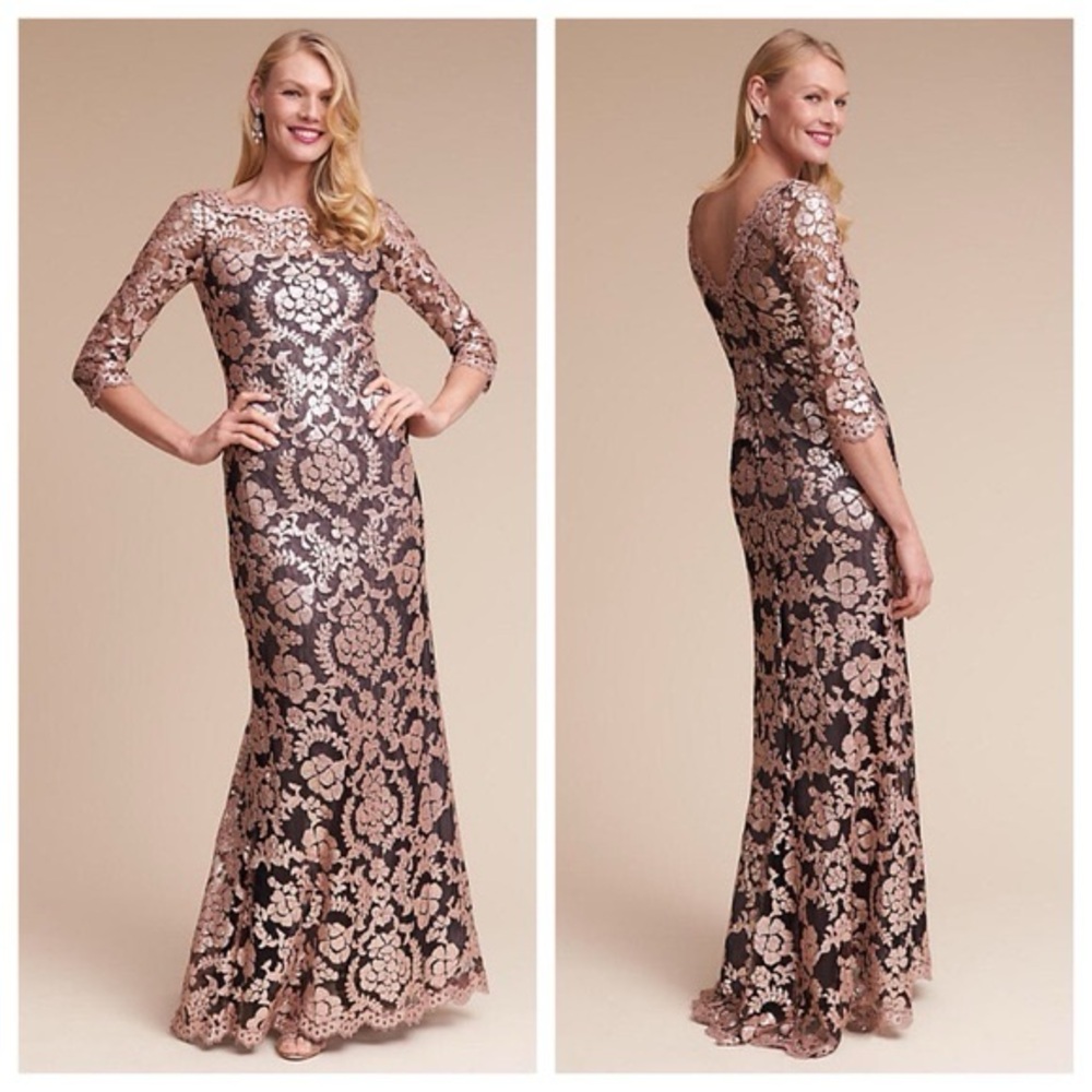 Tadashi Shoji BHLDN Yvonne Sequin Lace Maxi Dress